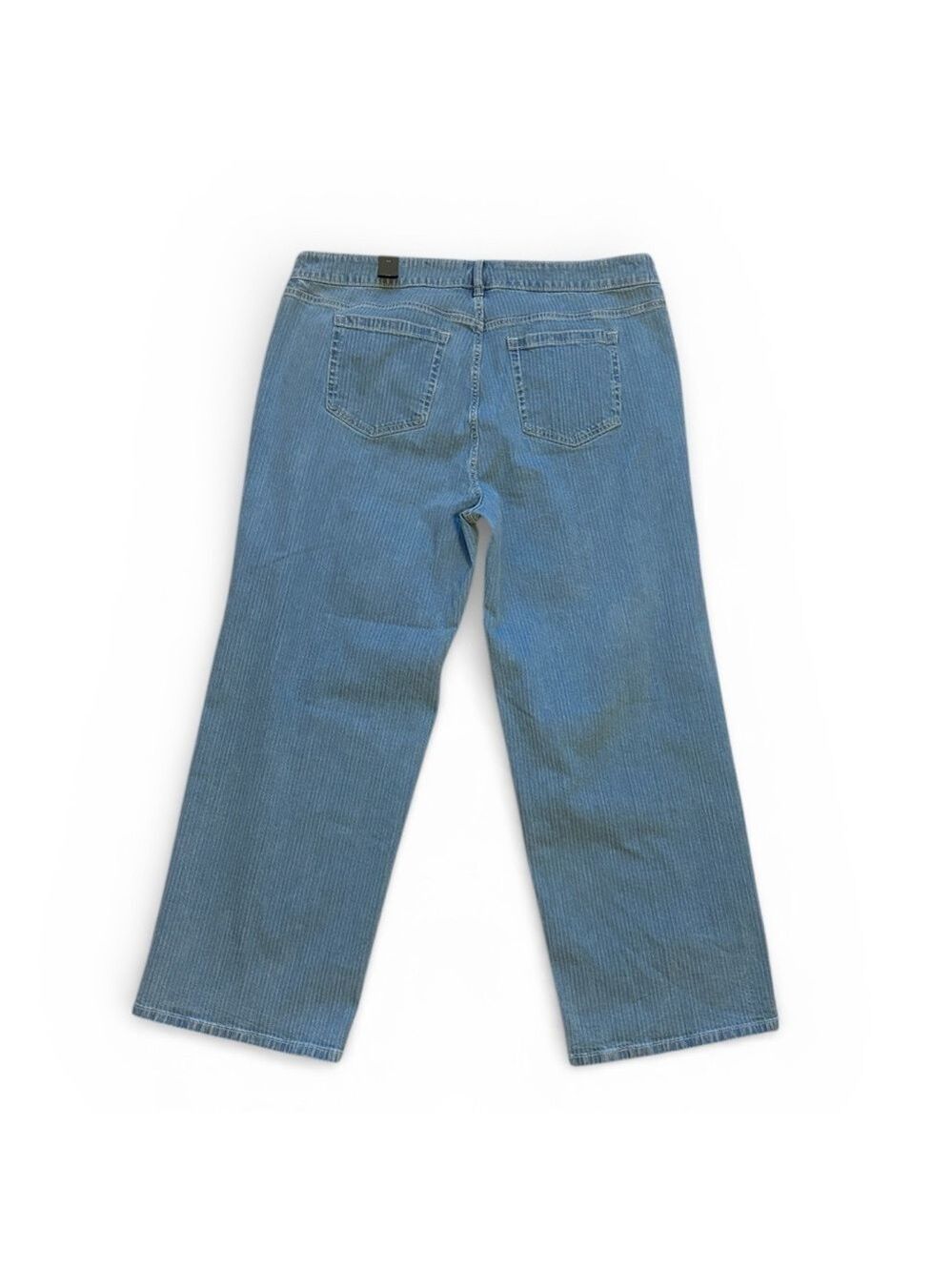 Torrid Mid Rise Vintage Stretch Jeans Wide Leg Striped Denim Blue Size 18 New - Picture 4 of 7